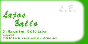 lajos ballo business card