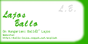 lajos ballo business card